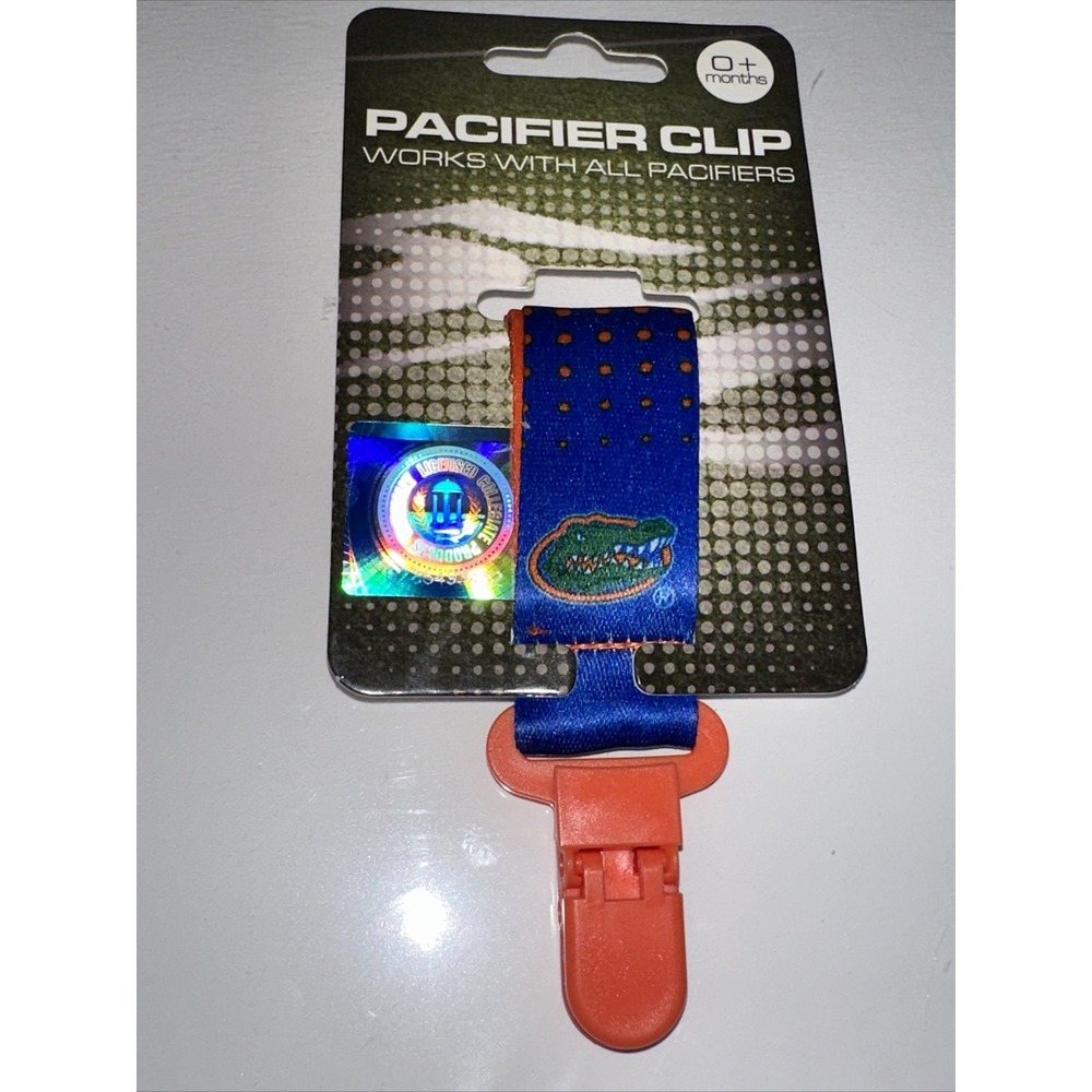 Florida Gators Pacifier‎ Clip NCAA Blue Orange Collegiate Licensed 0+ Months